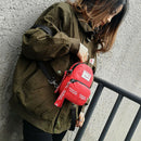 Mini Backpack Letter Print Backpack Cute Student Shoulder Bag Chic Crossbod