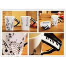 Creative novelty piano handle ceramic cup free spectrum coffee milk tea cup I1N3
