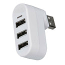 180 Degree Rotate USB 2.0 HUB Mini 3 Ports Splitter Hub Adapter White