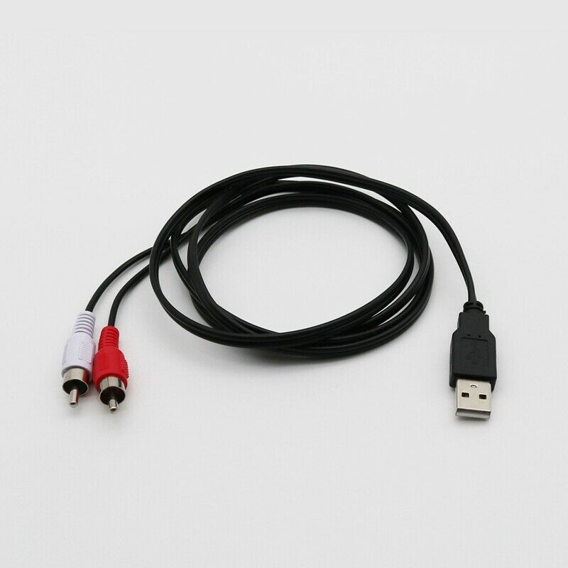 1.5M Usb A Male To 2X Rca Phono Male Av Cable Lead Pc Tv Aux Audio Video Ad B9B6