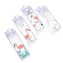 summer flamingos cartoon water milk box drink bottle birthday kid gift OZ