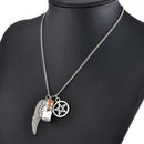 Angel Wing Pentagram Salt Bottle Pendant Supernatural Protection Necklace