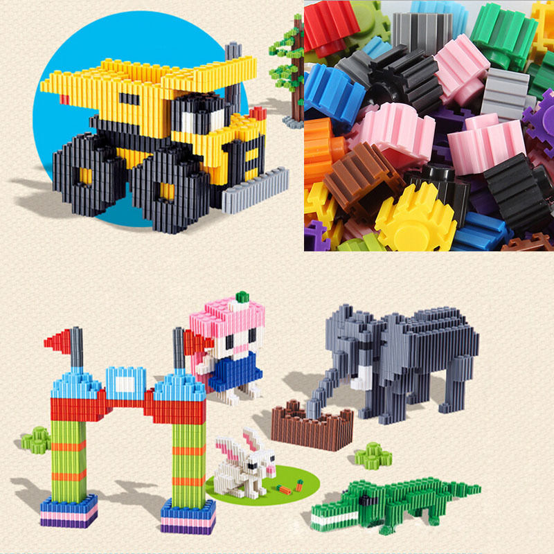 200X Plastic Children Kids Puzzle Building Blocks Bricks Educational ToyGifts Z