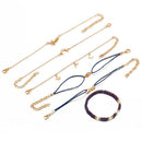 6pcs/set Star Moon Bead Love Bracelet Women Rope Chain Party Jewelry Gifts