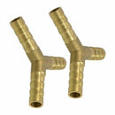 2 x Brass Y Style 3 Ways Hose Barb Connectors Adapters for 8mm Tubing