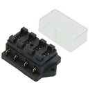 4 Way Blade Fuse Box Holder 12V/24V For Low Voltmeter Marine Car SUV Motorcycle