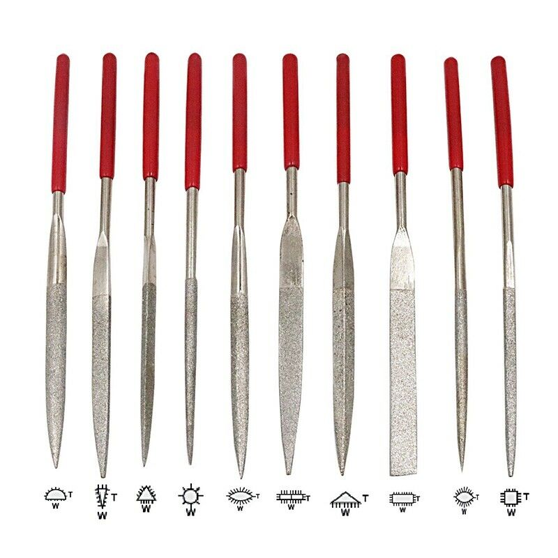 Diamond Needle File Set with Clean Brush Storage Box, Hand File for Metal G V6L7