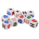 Pack of 10 Pieces 12mm Six Sided Poker Dice for Casino Poker Card Game Favours