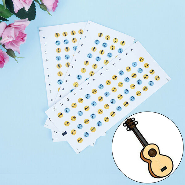 3 Pcs New Ukulele Fretboard Scale Labels Stickers For Beginners Learn OZ