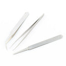 3pcs/set Stainless Steel Tweezer DIY Tool Repair Precision Assembly Electroni V+