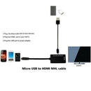 2X(Portable Mobile Phone Micro-Usb To Hdmi Adapter 1080P Mhl Hdtv Cable Aud