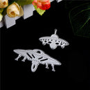 2pcs mysterious spacecraft Scrapbook DIY album Card Metal Die Cut Stencil cMO