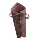 Medieval Knight Lace Up Wristband Wide Cuff Bracelet Costume Arm Armor Brown
