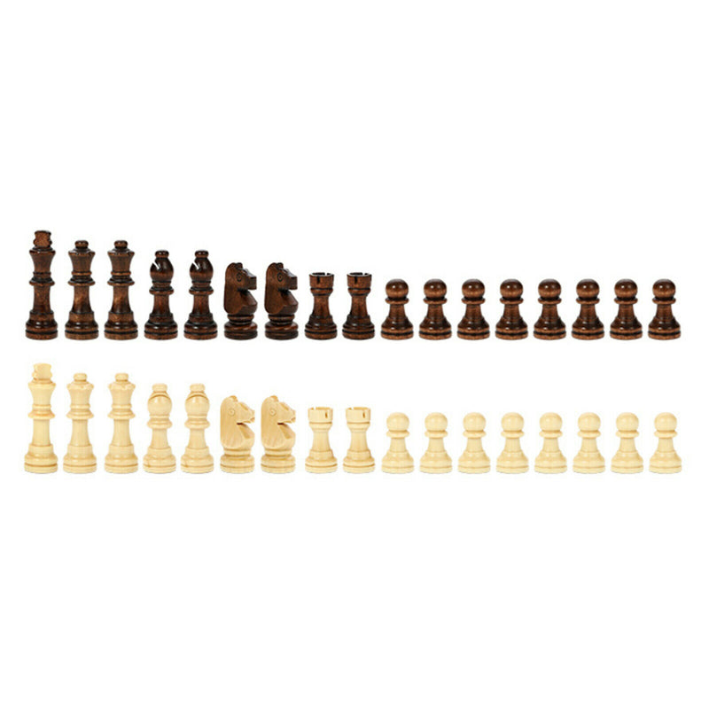 Handmade Folding Wooden Magnetic Chess Board Set with Extra 2 Queens, 39x39cm,