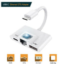 3 In 1 Charger Adapter For Type-C To Lan 100Mbps Ethernet Rj45 Adapter Otg