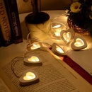 LED Warm Wooden Heart Shape String Fairy Lights For Xmas Wedding Decorations 3C