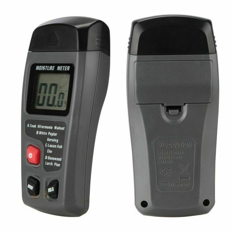 0-99.9% Digital Wood Moisture Meter Tester Damp Hygrometer 2Pins