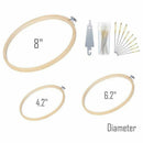 10 Pieces 3 Sizes Embroidery Hoop Set Bamboo Circle Cross Stitch Hoop Ring  C8K6