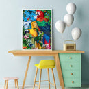 5D DIY Full Drill Diamond Painting Colorful Parrots Cross Stitch Embroidery