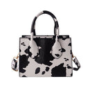 Women Handbag Animal Pattern PU Shoulder Portable Messenger Bag (White)