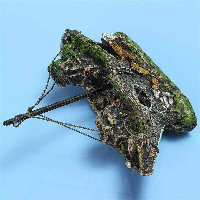 Aquarium Ornament Sunken Ship Wreck Fish Tank Cave Decoration Destroyer XTC
