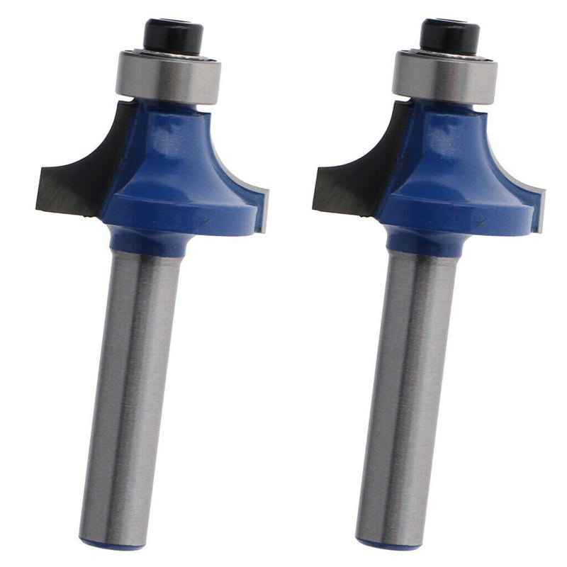 2pcs 1/4inch Shank Round Over Beading Edging Router Bit Woodworking Tool