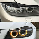 2X Carbon Fiber Headlight Eyebrow Eyelid Cover Trims for BMW E90 E91 05-12