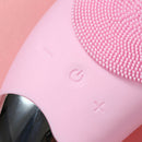 Electric Silicone Facial Cleansing Instrument Vibration Face Washer (Pink)