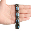 1 Bio Energy Bracelet Blue Carbon Fiber Magnetic Titanium Bangles & Bracele Z7Q6