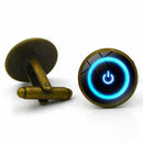 Fashion Men's Cufflinks Power Button Gem Shirt Cufflinks Cuff Links Mens DreE4P7