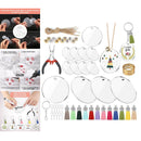 74Pc Acrylic Keyring Blank Craft Tassels Pendants DIY Jewelry Making Accessories
