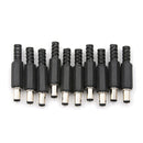 10x 2.1mm x 5.5mm Male DC Power Plug Socket Jack Connector Black Plastic CoverJR
