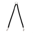 Nylon Double Dual Two Pets Dogs Leash 2 Way Coupler Walk Necklace(Black)