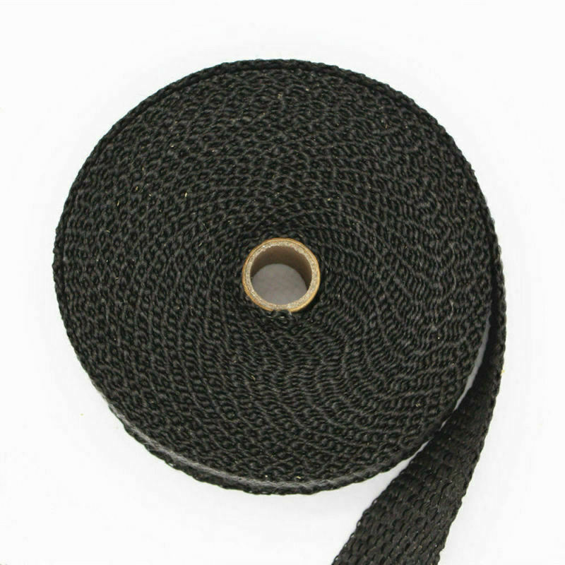 1.5" x 16.5FT Exhaust Header Fiberglass Heat Wrap Tape w/ 4 Steel Ties - Black