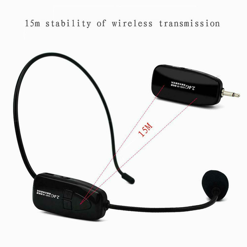 2.4G Wireless Microphone Headset Megaphone Radio Mic for Loudspeaker