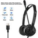 Computer Headset, USB/3.5mm Wired Headphone with Microphone for Call Center