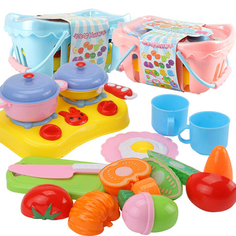 Kitchen Toys Fun Cutting Fruits Pretend Food Playset for Kids Boys and Girls