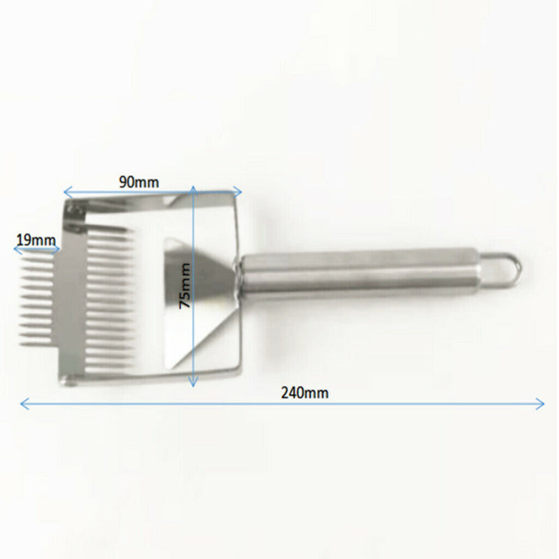 Double Tooth Honey Uncapping Fork Scraper Stainless Steel Bee Hive Uncapper