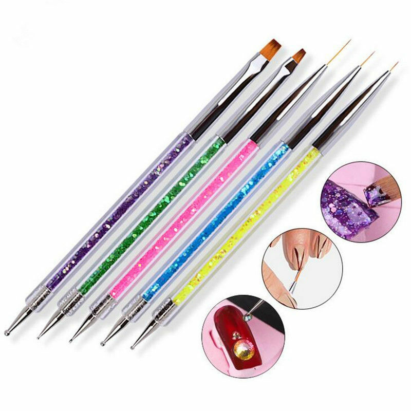5pcs Nail Art Accessories Gel Design Pen Painting Polish Brush Drawing Tools Set