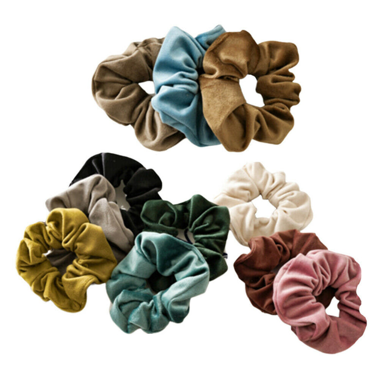 11Pcs Girls Scrunchies Velvet Hairband Elastic Hair Rope Tie Ponytail Holder