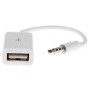 3.5mm Male AUX Audio Plug Jack To USB 2.0 Female Converter Cable Cord Car M E6M1