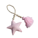Beaded Pink Star Tassel Hanging Ornament Curtains Tieback Home Shop Decor