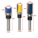 Pack of 2 Mortise Flush Trim Template Router Bit - 1/4 Shank, 25mm and 11.9mm