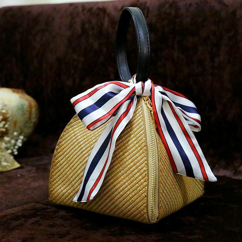 Chic Women Straw Handwoven Convertible Tote Crossbody Shoulder Bag N5X3