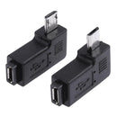 2pcs 90 Degree Micro USB Female to Micro USB Male Adapter Connector