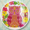 DIY Owl Special Shaped Diamond Painting Mural with Pink Tassel Home Decor
