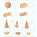 Kids Wooden Geometric Solids Shapes Montessori Learning Education Math Toys
