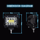 2X LED Work Light Bar Flood Spot Combo Off-road Driving Fog Lamp Truck BoatJC_