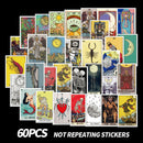 60pc Cartoons Tarot Cards Stickers Snowboard Laptop Luggage Guitar SuitcaseB Hn