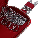 Men Leather Zip Around 6 Hook Key Case Car Key Holder Wallet ï¼ˆ Redï¼‰